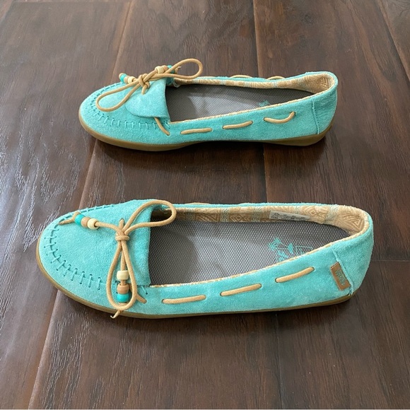 Vans Off The Wall Women's The Original Surf Siders Turquoise Size 5.5 - Picture 4 of 8